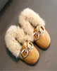 Designer Enfants Chaussures Mode Sneaker Garçons Filles Bottes De Fourrure De Lapin Automne Hiver Enfants Mocassins Enfant En Bas Âge Bébé Chaussures Chaudes
