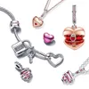 Nouveau populaire 925 Sterling Silver Charm Cadenas Clé et Coccinelle Coeur Charme pour Original Pandora Bracelet Femmes DIY Bijoux Cadeaux