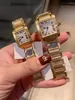 Neue klassische Edelstahl-Quarzuhren für Damen und Herren, Armband, Senior-Tank-Serie, Armbanduhr, Paare, römische Zahlenuhr, geometrische quadratische Uhr