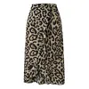 Saias Femininas Roupas Leopardo Sexy Feminino Estampado Saia Moda Cintura Alta Folho Solto Magro Longo Envoltório