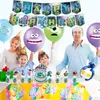 Monster University Birthday Party Decor Monster Latex Balloon Set Happy Birythday Banner Cake Topper Baby Shower Supplies