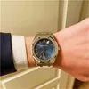 럭셔리 시계 남성 기계식 시계 스타 같은 자동 커플 15500 스틸 밴드 테이프 스위스 브랜드 스포츠 손목 칭칭