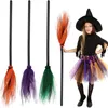 Halloween Party Witch Broom Kids Plastic Cosplay Flying Broomstick Props voor Masquerade Halloween -kostuumaccessoires 1065