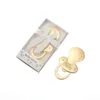 Party Favor Gold Baby Nipple Opener Shower Favors Gift Treat Kids Birthday Return For Guest Event Supplies 5pcs