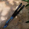 Theone Balisong Nouveau couteau d'entraînement Orca Butterfly Trainer Lame en titane non tranchante Noir Poignée de canal G10 Swing Jilt Knives EX10 Chimera Hom Cyoz Triton Squid BM51