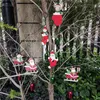 Décorations de Noël Père Noël Bonhomme de neige Elk en forme de carillon éolien de Noël Maison Pendentif Décoration de vacances Sonnette en bois 220921