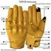 Five Fingers Gloves Motorcycle Gloves Touch Screen Leather Yellow Tactics Glove Men Women Bike Cycling Full Finger Motorbike Motor Motocross Luvas 220921