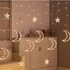 Stringhe 2.5m Stella Luna LED Tenda Luce Ghiacciolo Decorazione Di Natale Per La Casa Matrimonio Natale Vacanza Fata Illuminazione Navidad Decor