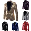 Abiti da uomo Blazer Shiny Gold Paillettes Glitter Giacca impreziosita Nightclub Prom Suit Costume Homme Abiti di scena Per cantanti 220920