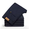 Herr jeans v￥r och h￶st klassisk stil casual byxor aff￤rsmode svart bl￥ elastisk vanlig passform varum￤rkare man 220920