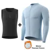 Racing Jackets Winter Long Sleeve Cycling Jersey Thin Vest Mens Warm Bicycle Clothing Tops Bike Clothes Thermal Fleece Ropa Ciclismo