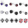 Stud -oorbellen zs 1 paar punkstijl CZ Crystal unisex retro roestvrijstalen oorbuien vintage ronde statement oorrel speling