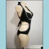 Decorazione del partito Sexy Halter Backless Body Performance femminile Costumi teatrali Strass One Piece Wear Abiti Dj Bar Dress Drop Dhhnn