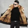 Herrarna Down Men's Parkas Long Jackets Waterproof Faux Fur Coat för man Winter Jacket Puffer Men 2022 Varma rockar Kläder Auso