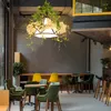 Hänglampor industriell stil vit körsbärsblomningar ljuskrona för musik restaurang bar mjölk tea butik växt lampa belysning fixturer