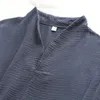 Men's Sleepwear Autumn And Winter Men's Soft Solid Color Pajamas Set 100 Gauze Cotton TopPants 2PCS Sleepwear Loose Full SleevePants Homewear 220920