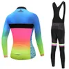 2024 Pro Frauen rosa grüne Winter Radfahren Jersey Set Long Sleeve Mountain Bike Cycling Cloding Atmungsfreie MTB -Fahrradkleidung tragen Anzug B17