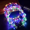 Święta Bożego Narodzenia Flashing LED Strings Strings Glow Flower Crown Opaski na głowę lekkie przyjęcie urodzinowe girland