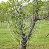 Décoration de fête LED Halloween géant Web chaîne lumière décor accessoires robe lueur fournitures fantaisie en plein air Q2U8