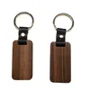 Gepersonaliseerde lederen sleutelhanger hanger Beech Wood snijden Keychains Bagage Decoratie Key Ring Diy Thanksgiving Holiday Gift 921