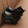 Boots Autumn Winter Children Shoes PU Leather Waterproof Kids Martin Girls Boys Rubber Booties British Fashion Sneakers 220921