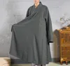 Etniska kläder unisex springautumn högkvalitativ linencotton buddhist zen låg Shaolin Monk Robe Buddha Meditation Suits