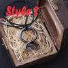 Hanger kettingen ijzeren kleur viking odin rune ketting met roestvrijstalen ketting als mannen geschenk houten doos