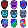 Maski imprezowe LED twarz Light Up z 50 wyświetlaczami wzoru maskarady DJ Costume najfajniejszy z przełącznikiem gestów 220920