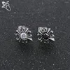 Boucles d'oreilles ZS 1 paire, Style Punk, cristal CZ, unisexe, rétro, en acier inoxydable, clous d'oreilles ronds Vintage, liquidation de boucles d'oreilles