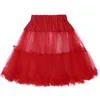 Gonne 2022 Nero Rosso Bianco Donne Tutu Gonna Mini Tulle Rete Crinolina Rockabilly Sottoveste Sottogonna Slip Vintage