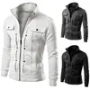 Hommes Hoodies Hommes Sportwear Fermeture Éclair Décoration Sweat Hommes Casual Survêtement Manteau De Mode Hiphop Vêtements À Capuche 4XL YA670