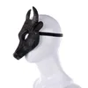 Máscaras de festa Halloween Carnival Black Face Cosplay com máscara de animal realista de chifre de boi 220920