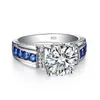 Cluster Rings Redwood Brand 5ct Real Moissanite Ring for Women 925 Sterling Silver 14K White Gold Compated Diamond Wedding Sieraden