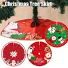 Juldekorationer 90 cm trädkjol utskådlig Santa Snowman Elk Snowflake Xmas Bottom Decor Merry Christma för hem 2023 B4B1