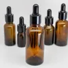 5-100ml Empty Essential Oil Dropper Bottles Amber Perfume Containers Refillable Cosmetic Packaging