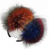 Berets Rainbow Color Fur Earmuffs ciepły ochrona oryginalna skórzana okładki uchwy