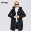 Parkas Miegofce Kış Kadınlar Mid -Coat Hooded Tasarım Sıcak ve Rüzgar Parka Fermuar Gevşek Ladies Ceketler D21647 220921