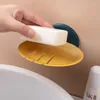 Soap Dishes Creativity Wall-Mounted Dish Drain Holder Box Bathroom Shower Supplies Gadgets