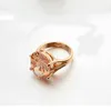 Clusterringen Moonrocy Crystal CZ Rose Gold Color Cubic Zirconia Champagne Party Sieraden voor vrouwen Girls Gift drop Groothandel