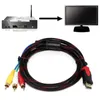 Câbles d'ordinateur US 5Ft à 3-RCA Câble adaptateur de convertisseur de composants audio vidéo AV pour HDTV
