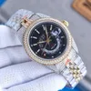 Orologi da uomo a diamante full orologi meccanici automatici zaffiro 41mm con orologi da polso per braccialetti d'acciaio in acciaio con diamante.