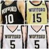 Nik1 NCAA College Wofford Terriers Basketball Jersey 25 Messiah Jones 31 Donovan Theme-Love 33 Cameron Jackson 50 Matthew Pegram Custom Stitched