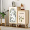 Rideaux d'armoire de Style coréen, court à fleurs INS pour placard, décoration de garde-robe, cloison de chaussures, support anti-poussière avec pompon