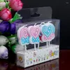 Festive Supplies Special Offer Creative Children Birthday Candle Cartoon Pink Heart-shaped Cake Party