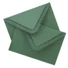 Gift Wrap 5pcs Vintage Hollow Lace Pure Color Triangle Envelopes For Diy Card Storage Wedding Invitation Party Supplies Student Stationer