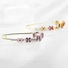 Clipe cristal borboleta broche pino de lapela flor flor de diamante xale fivela de len￧o de fivela para mulheres j￳ias de moda