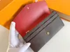 럭셔리 디자이너 플립 지갑 지갑 여성 패션 지갑 동전 파우치 모노그 게임 사라 긴 봉투 지퍼 박스 먼지 가방