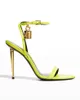 To-For-Sandals Sandal Pointy Toe Padlock Lock 105mm Gold Heel