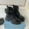 Kobiety Boots Designer But But prawdziwy skórzany but but błyszcząca Odłączona nylonowa woreczka zwalniająca na zewnątrz grube dno