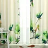 Curtain High-grade Rural 3D Digital Printing Curtains Sitting Room Bedroom Green Shade